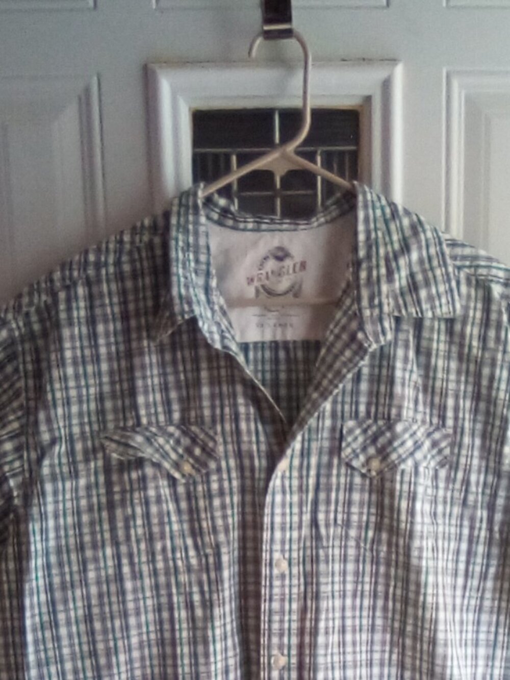 Wrangler Men's 2XL Short Sleeve Plaid Button Up Western Shirt